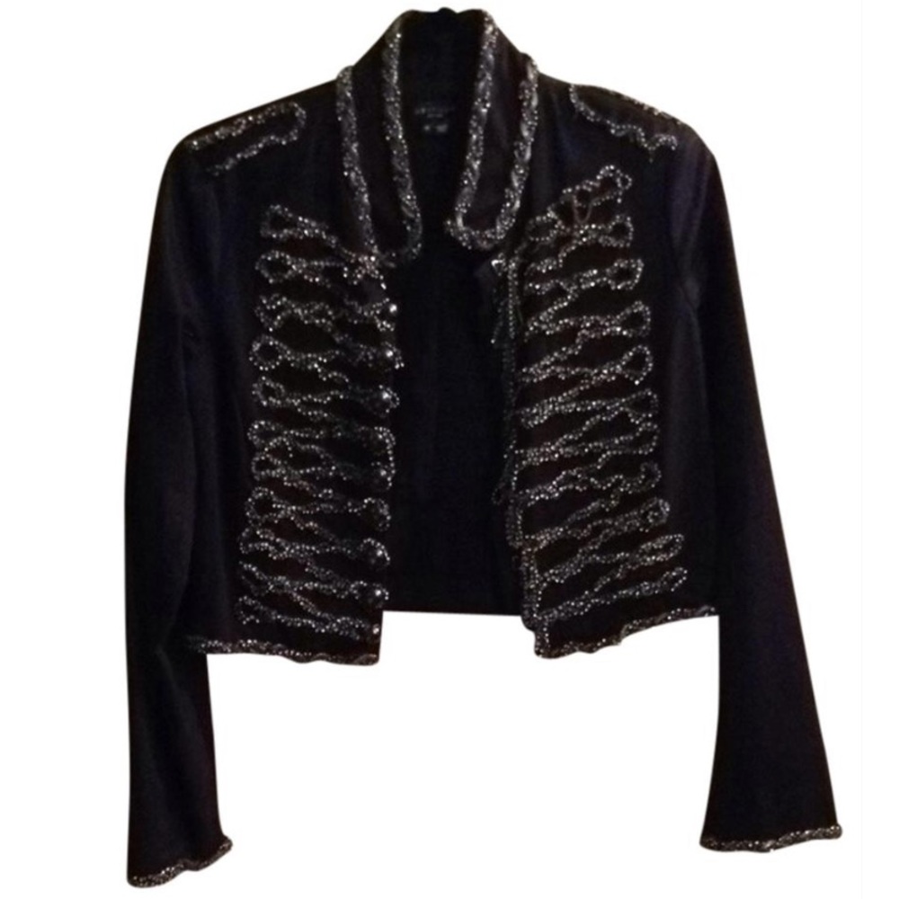 Gryphon Navy Embellished Military Jacket